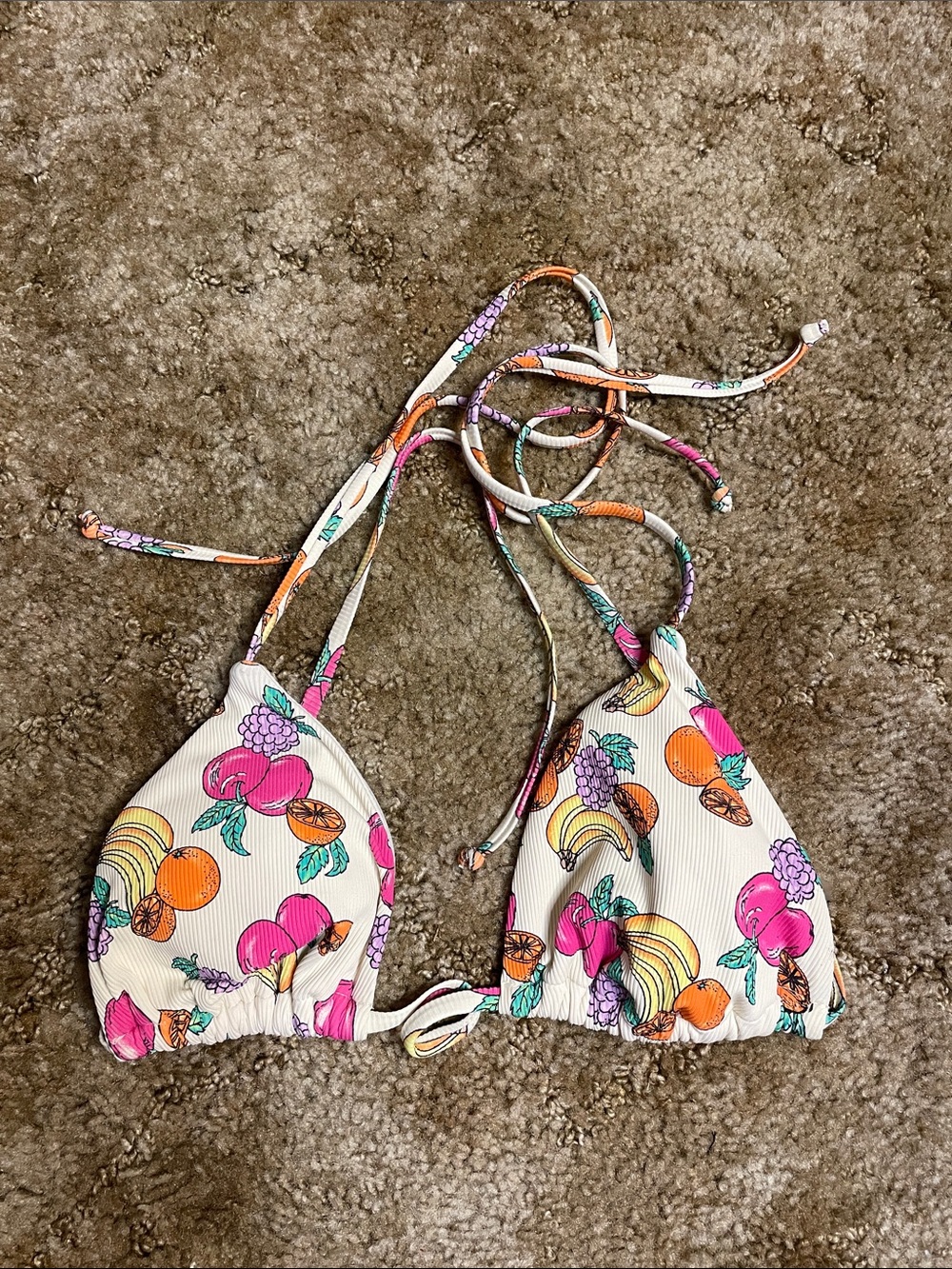 Forever 21 Fruit Theme Triangle Bikini‎ Top Size Small
